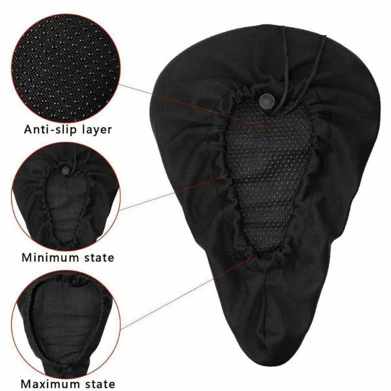 Bicycle Seat Cushion, Adjustable Elastic Bicycle Seat Cushion with Accessories, Sponge Road Bicycle Seat Cushion Cover