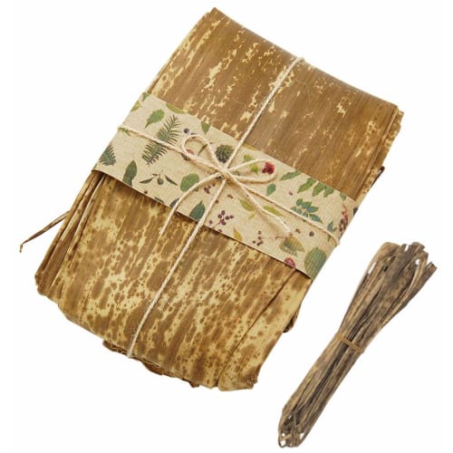 Yamaco Naturalis Bamboo Skin Wraps for Bento Boxes, 10 Sheets, 12-14 x 53cm, 88547