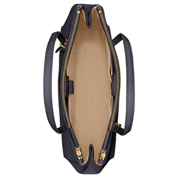 Tory Burch Emerson Metal Double T Logo Minimalist Fashion Large Capacity Zipper Leather Tote Bag Shopping Bag Shoulder Handbag Women Tote 134837-405