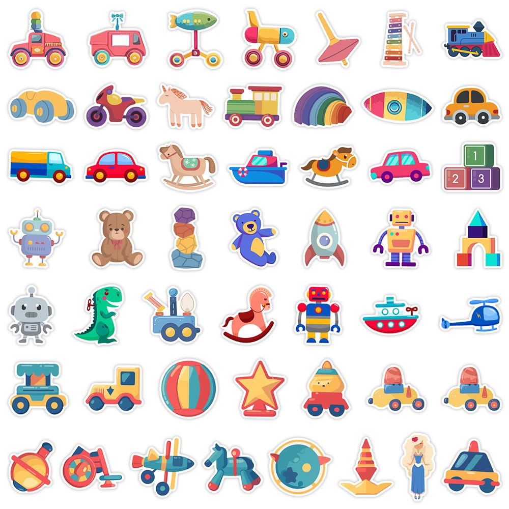 

50 Sheets Kids Toy-Themed Waterproof Stickers for Water Bottles & Phones - Creative Decorative Graffiti Stickers