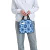 Antique Blue Azulejo Tile Floral Insulated Lunch Bag for Women Kids Portable Food Boxes Thermal Lunch Box Tote