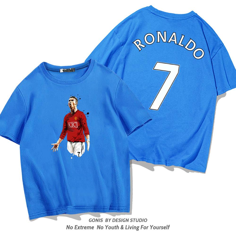 C Ronaldo letní krátkorukávové pánské a dámské dresy krátkorukávová trička čistá bavlna kulatý výstřih basketbalové sportovní ležérní oblečení