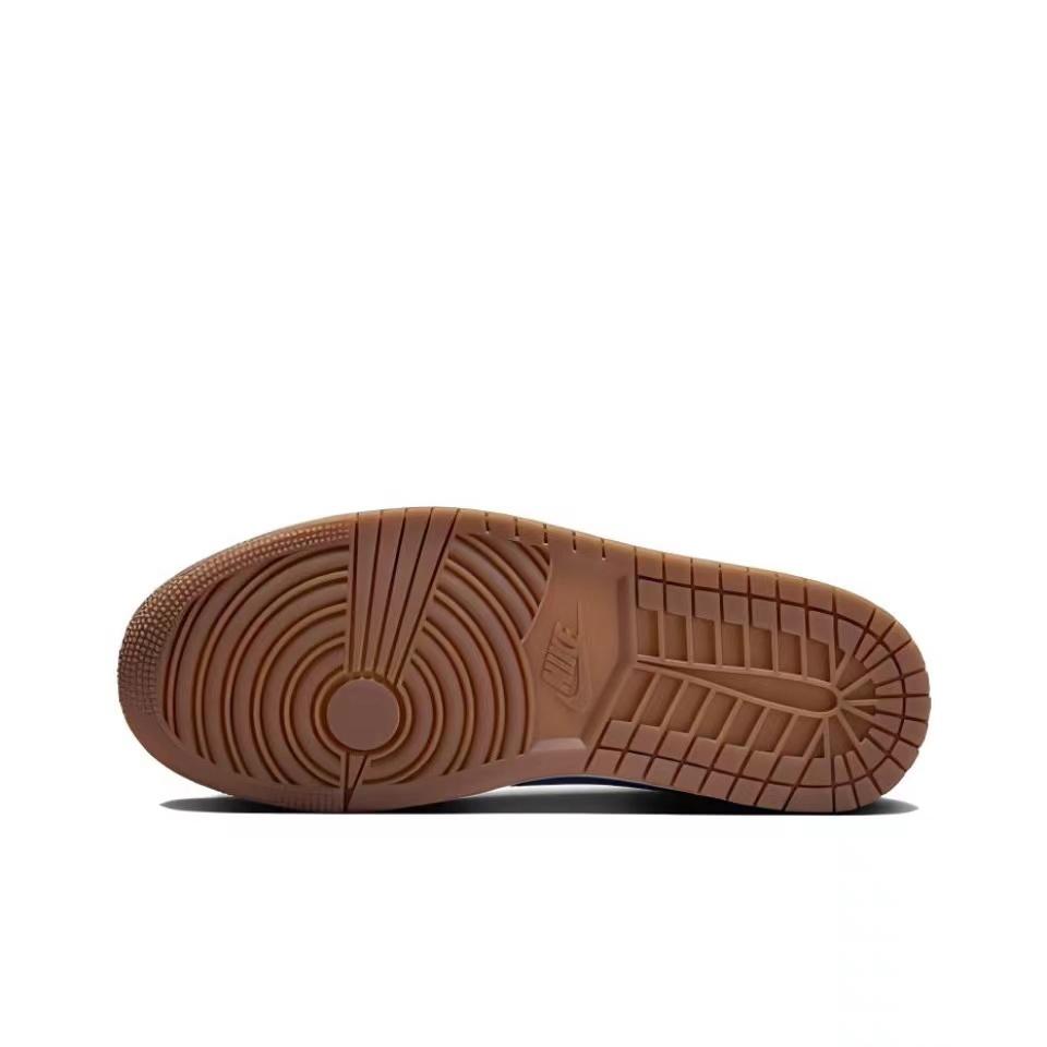 Travis Scott X Jordan Air Jordan 1 Cushioning Slip Resistant Low Top Vintage Basketball Shoes Unisex White Brown Pink DZ4137-700(Team-)
