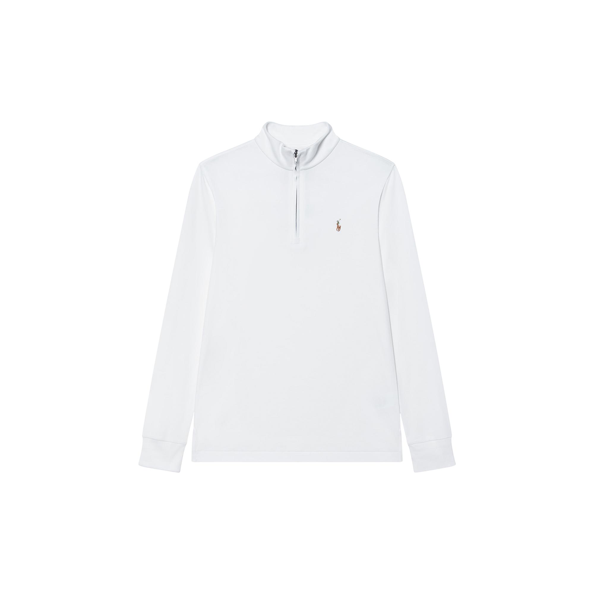 

Polo Ralph Lauren Однотонный пуловер с длинным рукавом из хлопкового интерлока на молнии до половины Детские топы Белый 323952436-005 L