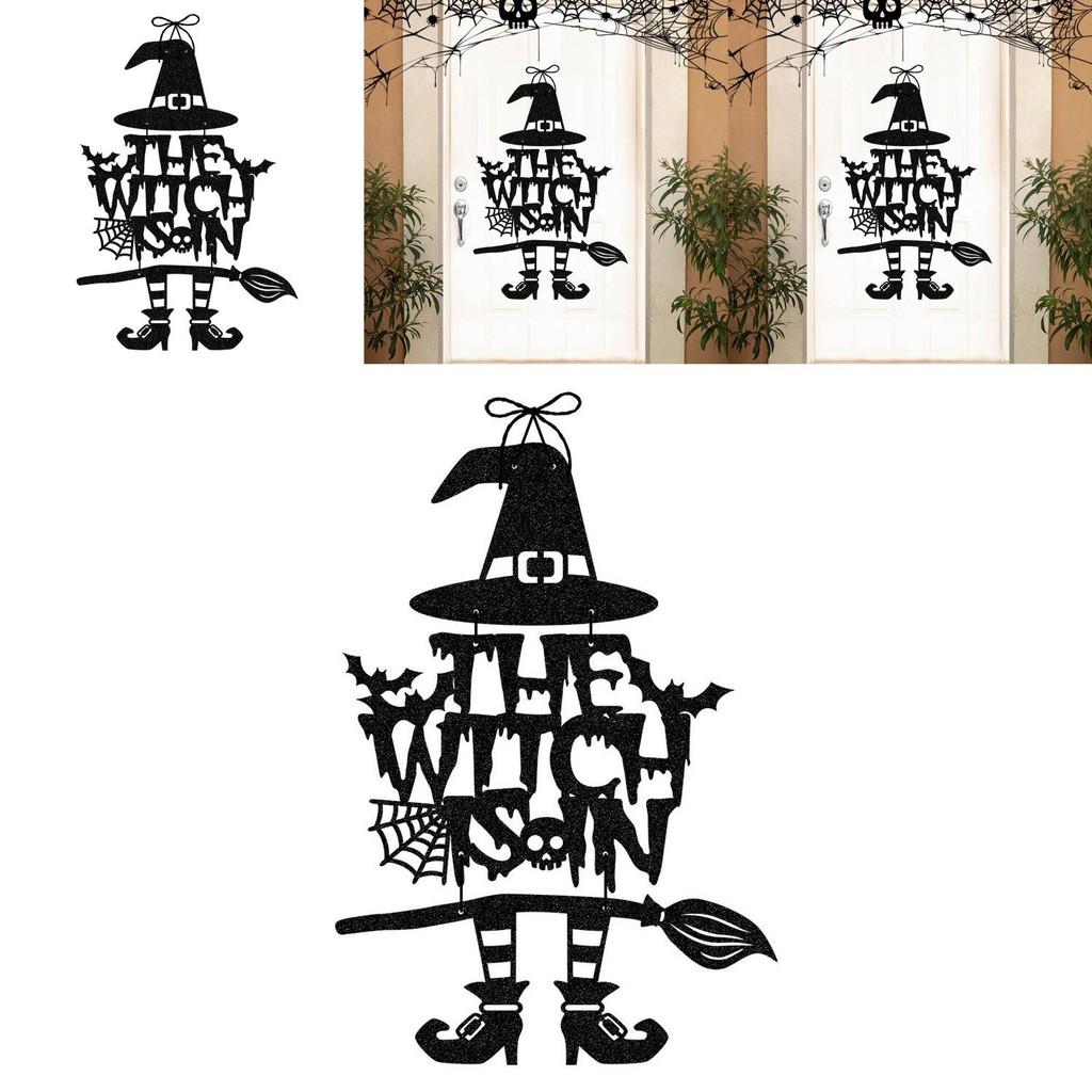 Halloween Witchthemed Door Decor With Paper Hanging For Ghost Festival And Party Setup