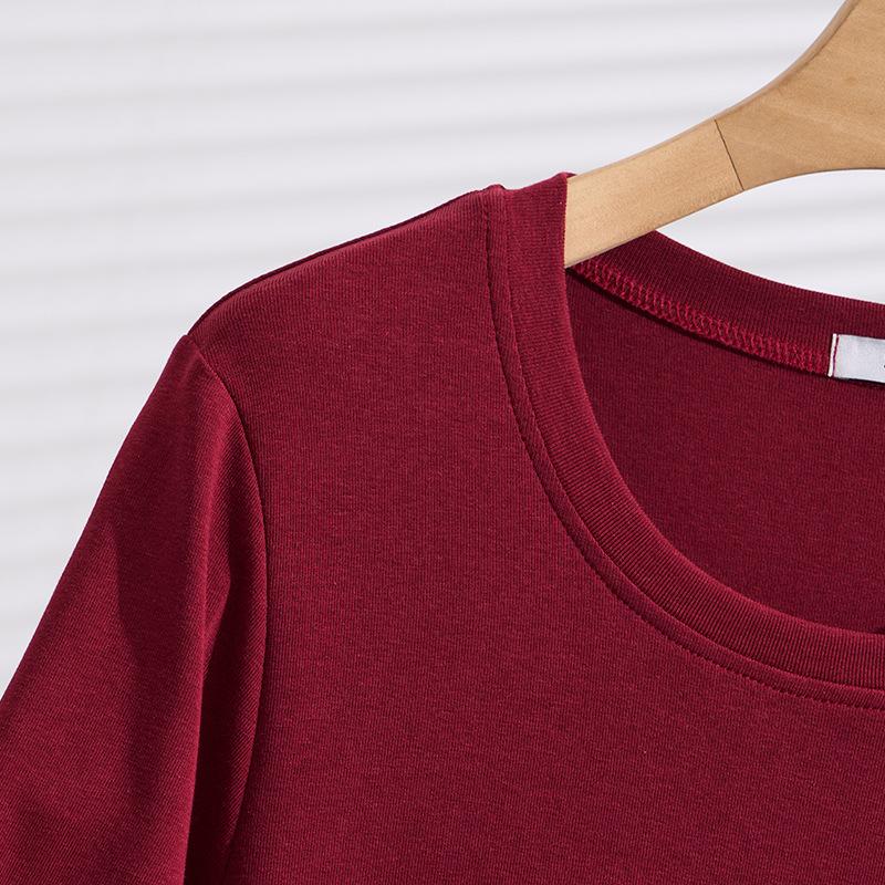 Women Plus Size Short-Sleeve T-Shirt Korean Style Round Neck Straight-Shoulder Casual Slim Summer Tee Top for Ladies 3XL-8XL
