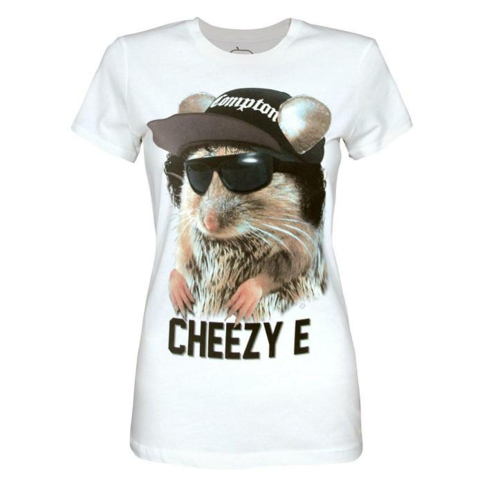 Goodie Two Sleeves Womens/Ladies Cheezy E T-Shirt L blanc