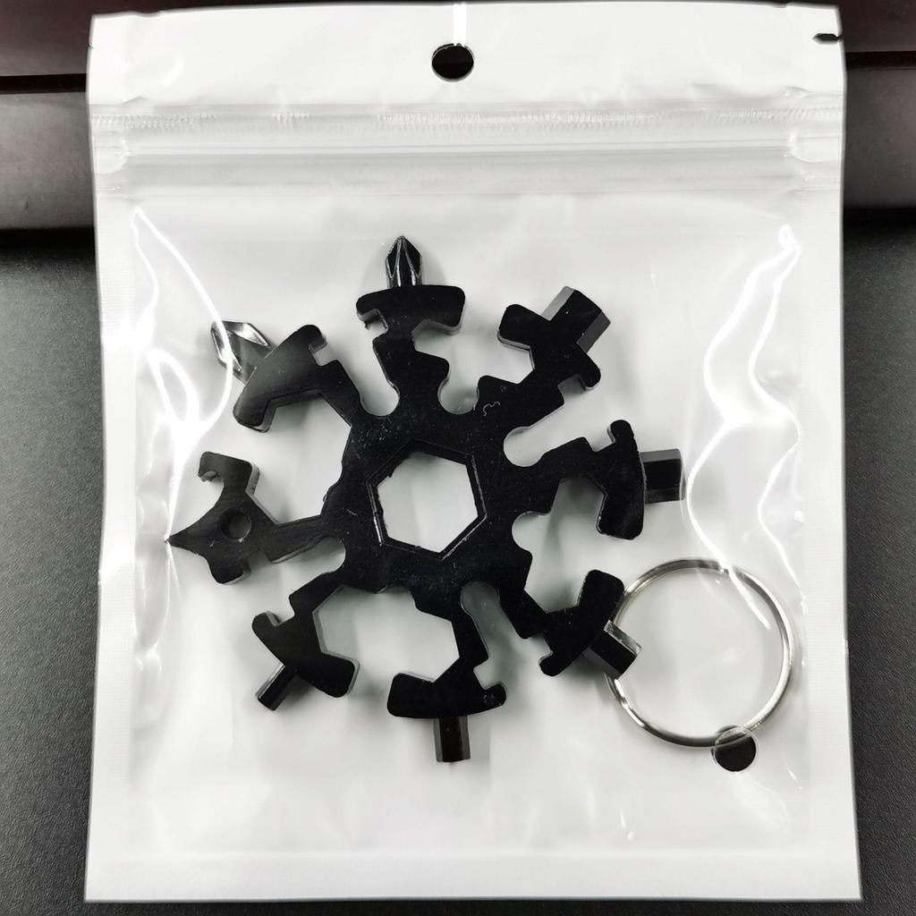 Multifunction Snowflake Wrench Keychain: Hex & Octagonal Universal Outdoor Tool