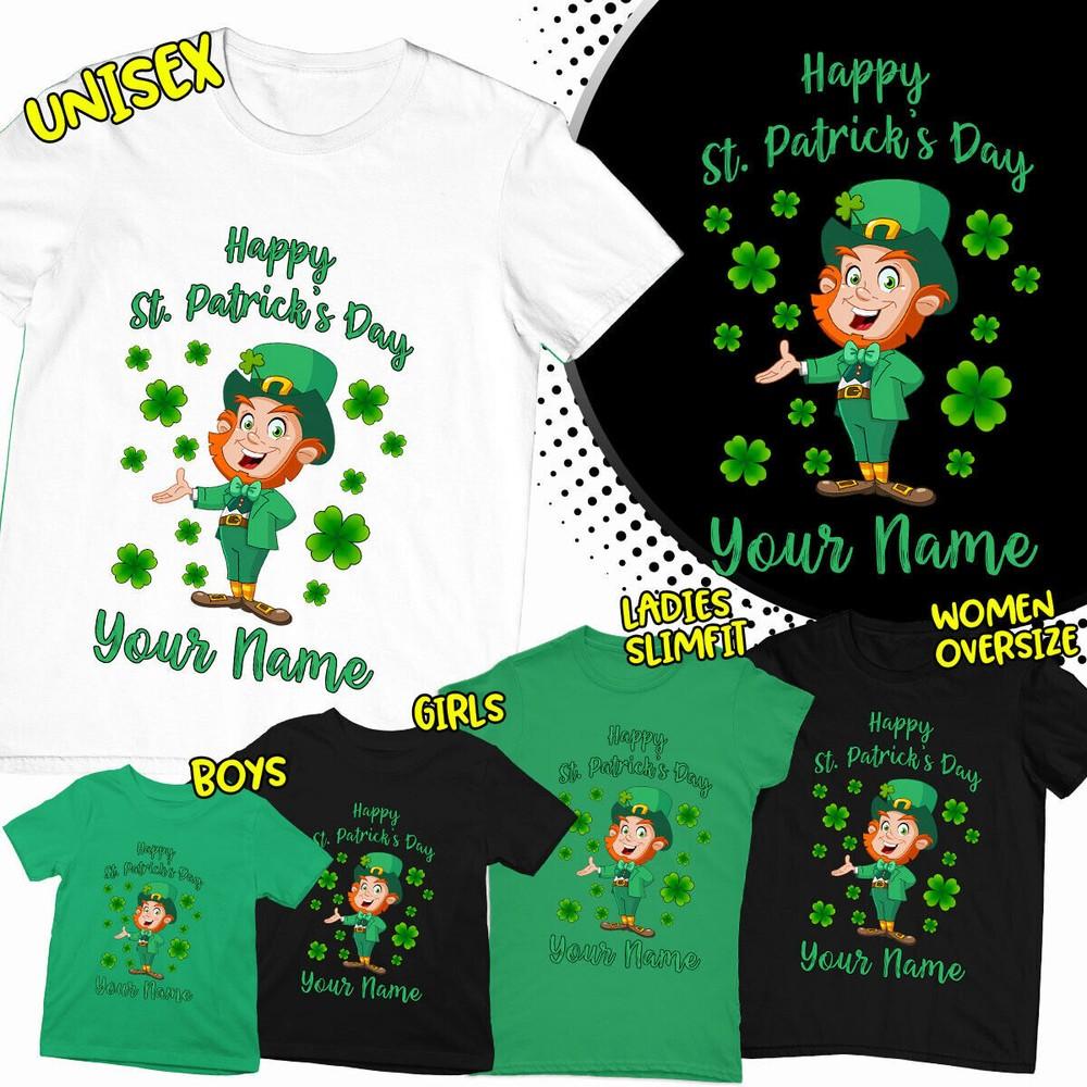 Personalisierte Leprechaun St Patricks Day Irische Paddys Irland T-Shirts Tee #SPD#2