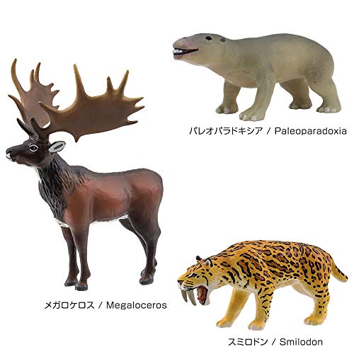 Carolata Ausgestorbene Tierfiguren, 3D-Enzyklopädie (Tiere der Känozoischen Ära / 8 Arten / Inklusive Anleitung) Realistische Figuren-Box Spielzeug, Lernspielzeug,