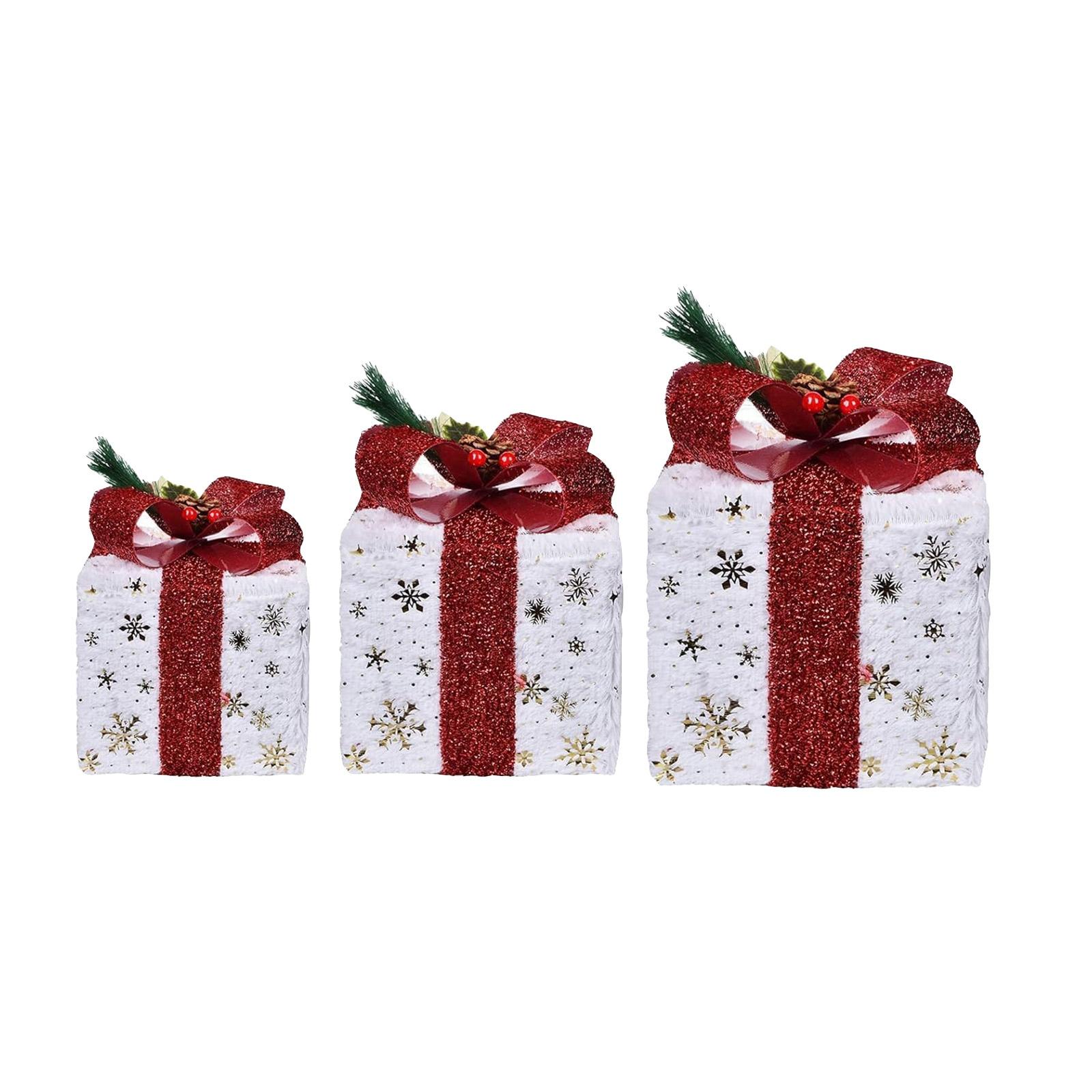 

Подарочный набор из 3 предметов для рождественского освещения, Уличная декоративная светодиодная подсветка в подарочной коробке, Золотая снежинка, Рождественское украшение с вилкой One Size красный