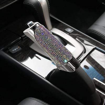 Copertura universale per freno a mano per auto con strass di cristallo, protezione per auto, decorazione rosa, accessori per auto scintillanti per donne