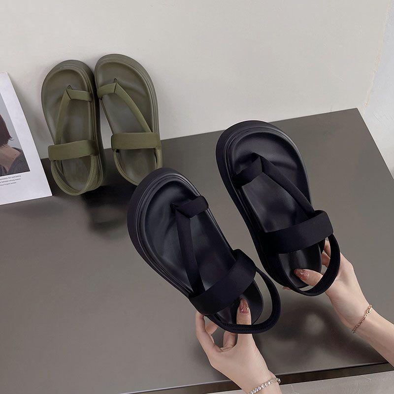 Beach Outdoor Sandals for Women Round Toe Tip Platform Woman Shoes Summer Wholesale Fashion Vintage 2025 Trend Luxury Footwear