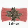 Crystal Beaded Flower Knit Headband For Women Winter Wool Ear Warmer Hairband Turban Headwrap Hair Accessories Bandeau