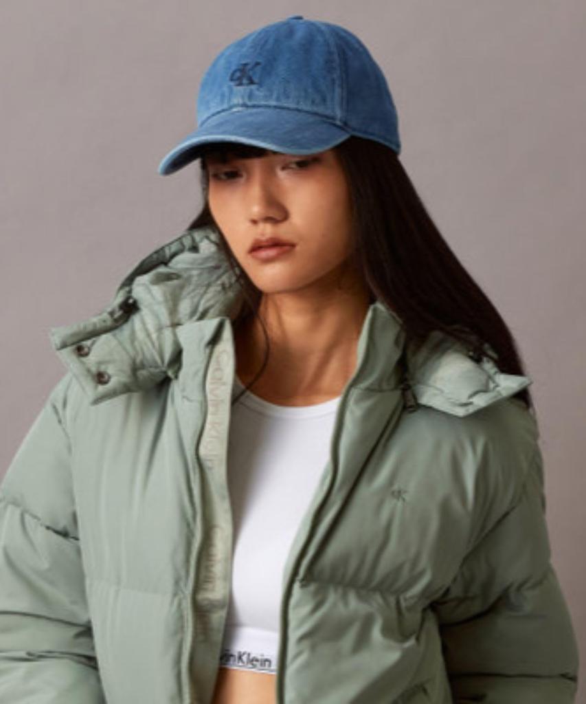 Calvin Klein Small Monogram Denim Baseball Cap Navy 58cm 4G5039G Japan Authentic