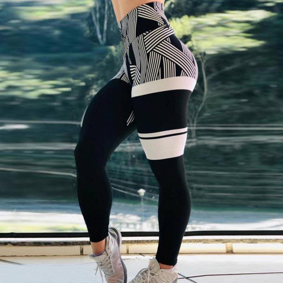 High-Waist Sweat-Resistant Printed Yoga Leggings