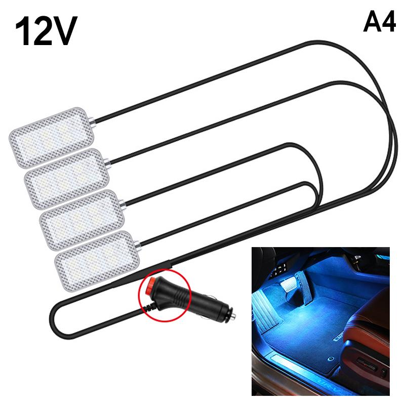 12V Car Neon Light LED Interior USB Flexible Strip For Cigarette Lighter Dashboard Atmosphere Lamp Multicolor Footwell Ambient Lighting