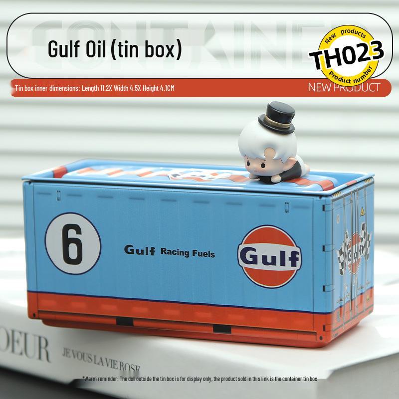Miniature Tinplate Shipping Container Display Box for Figurines - Trendy Collectible Ornament & Storage Gift