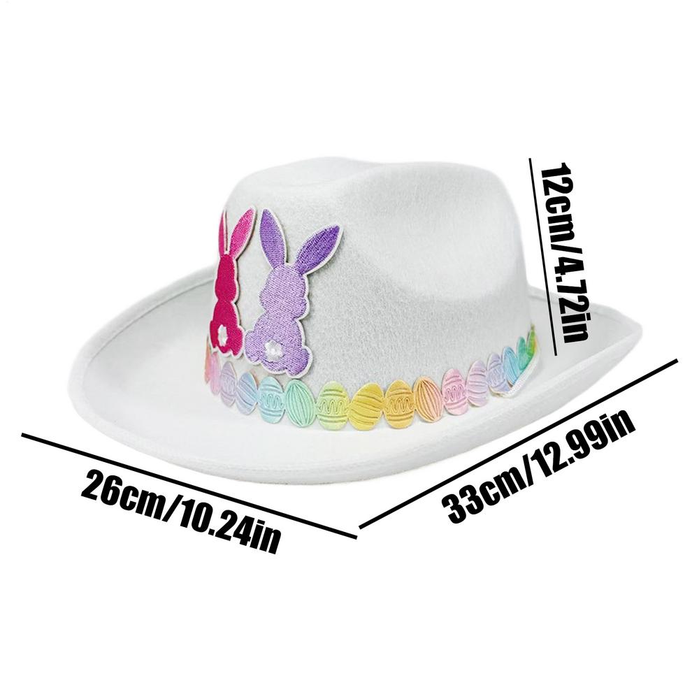 Kids Easter Cowgirl Hat Non-Woven Bunny Ear Cowboy Party Favors Kids Costume Easter Cowgirl Hat For Party Celebration Carnival