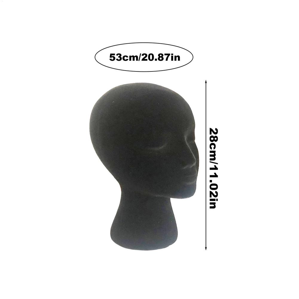 Black Mannequin Head Foam Velvet Mannequin Manikin Head Wig Display Cosmetology Beauty Display Model Rack For Jewelry Hair