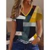 Women's Summer Fashion Women's V-neck Short Sleeved Casual T-shirt