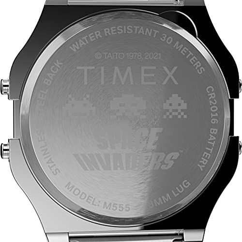 Timex T80 x Space Invaders 34mm Quartz Nerezový řemínek Stříbrný 18 Ležérní hodinky (Modelka:TW2V30000YB)