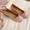 Shallow Flat-soled Single Shoes Summer New Color Matching Bow Women's Shoes Versatile Casual Doudou Shoes