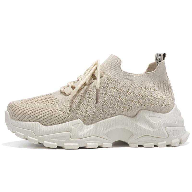 мода 2024 Модные кроссовки Женские на шнуровке Массивные кроссовки Однотонные туфли — фото 6