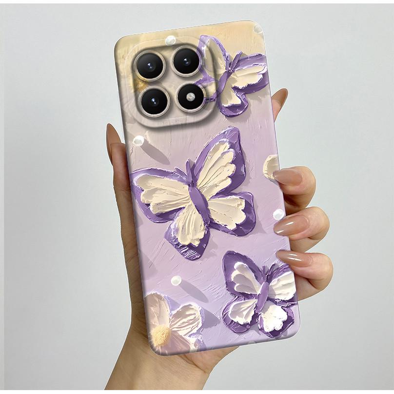 New For Xiaomi 15T Pro 15TPro Xiaomi15TPro Phone Case Aesthetic Pretty Butterfly Flowers Soft Silicone Shockproof Back Cover