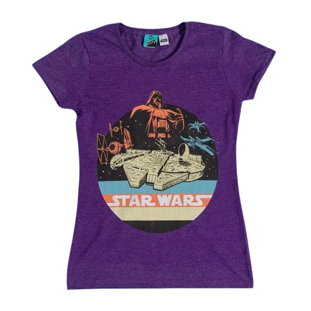Star Wars Womens/Ladies Space Scene Retro T-Shirt