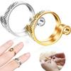 1Pcs Knitting Loop Adjustable Open Ring Webbing Jewelry Crochet Knitting Finger Wear Thimble Yarn Guide Tools Sewing Accessory
