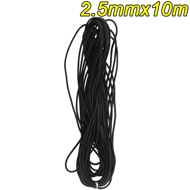 Bungee Cord 10m for Motorcycle Luggage Rope Car Roof Rack Tie Down Strap Elastic Shock Cord for Cargo Net DIY Black 2mm-3mm