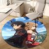 1pc Sword Art Online2 Design Printed Area Round Carpet for Bedroom Living Room Home Decor Rugs Mat Non Slip Mat Rug for Bedside