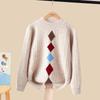 TUHUANG Kids' Thick Pure Wool Cable Knit Sweater