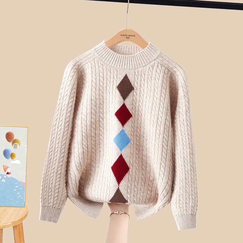 

Дитячий товстий светр з чистої вовни, в язаний косами 160