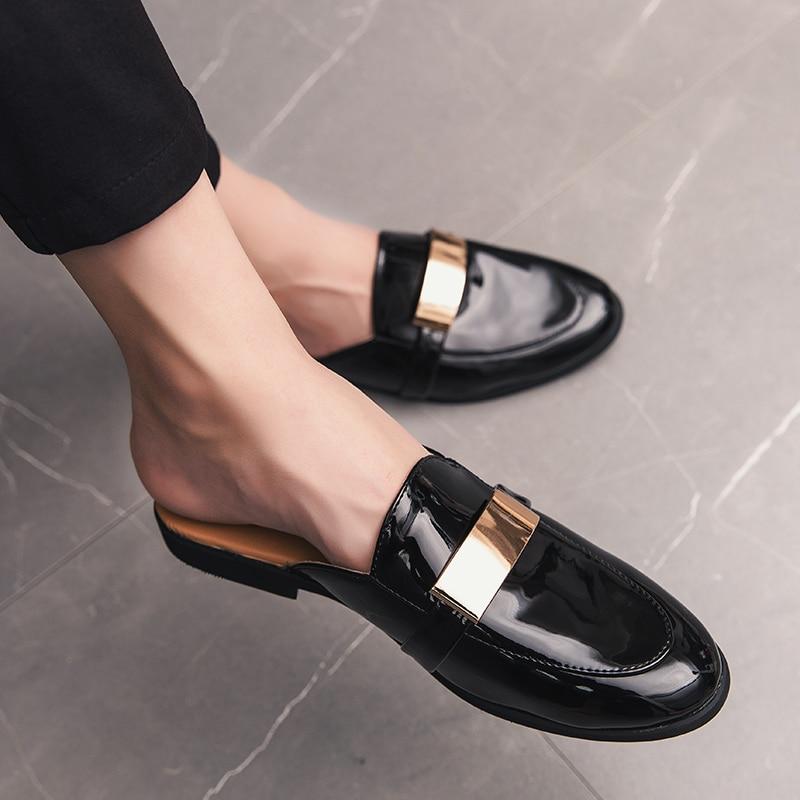 Summer Half Shoes for Men Leather Penny Loafers Male Slide Slipper Designer  Italian Mules Mens Casual Driving Shoes Ayakkabi купить недорого — выгодные  цены, бесплатная доставка, реальные отзывы с фото — Joom