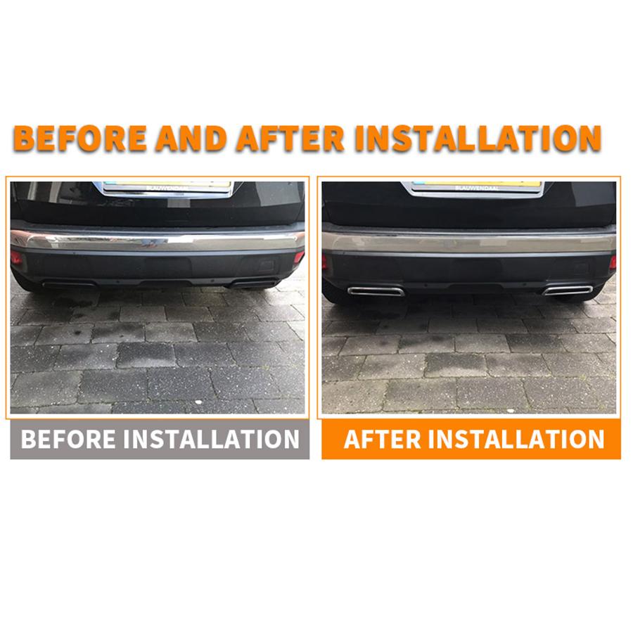 2 stk ABS Krom Bakre Hale Eksosdeksel Trim Passer For Peugeot 3008 5008 2017- 2018