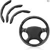 Carbon Fiber Steering Wheel Cover - 3PC Universal Non Slip Matte Black-3PC