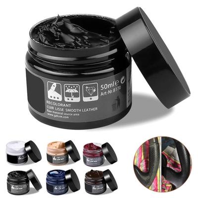 Crema reparadora de cuero para asientos de coche y sofá, 50 ml, bálsamo renovador de color, colorante.