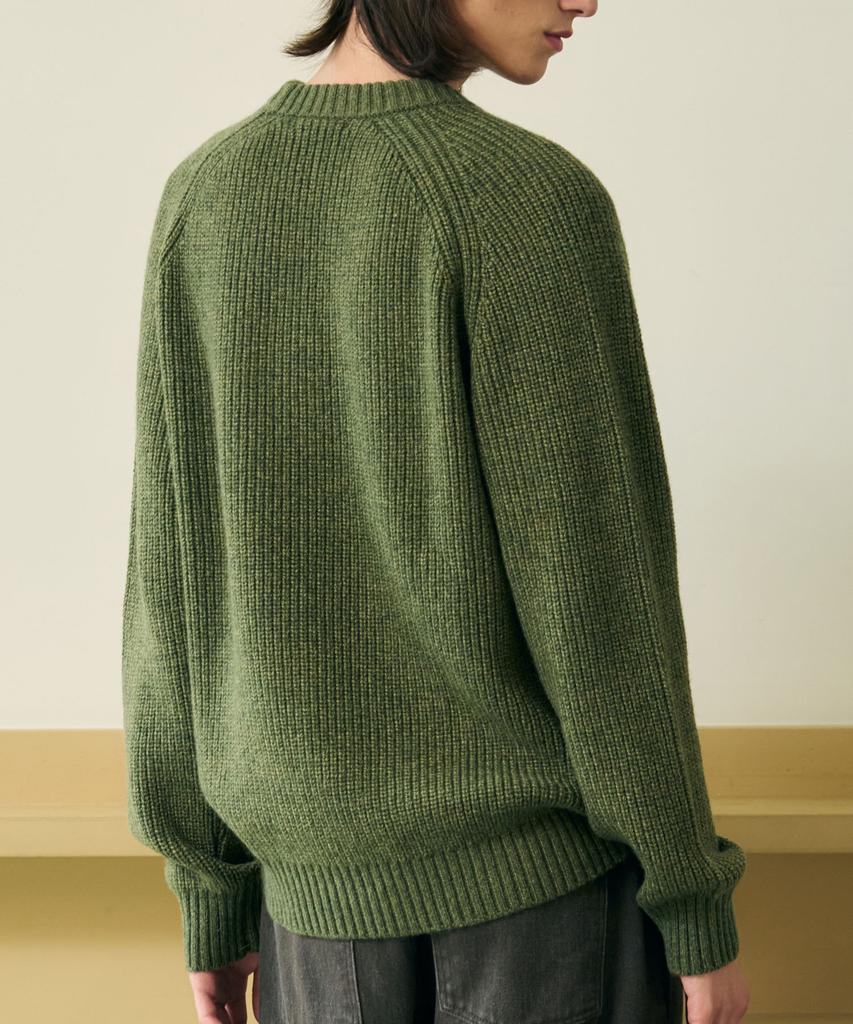 DRAW FIT Wool Blend Raglan Pullover Knit [Khaki]