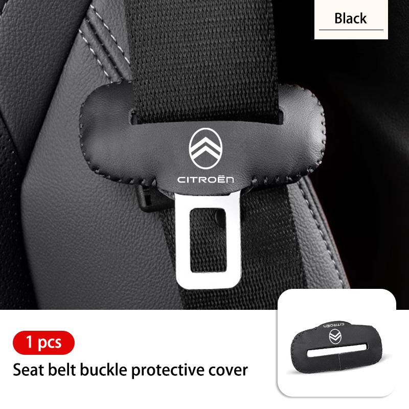 Leather Car Seat Belt Buckle Protector Anti-Scratch Cover For Citroen Jumper Celysee Cactus Picasso Aircross Saxo Grand