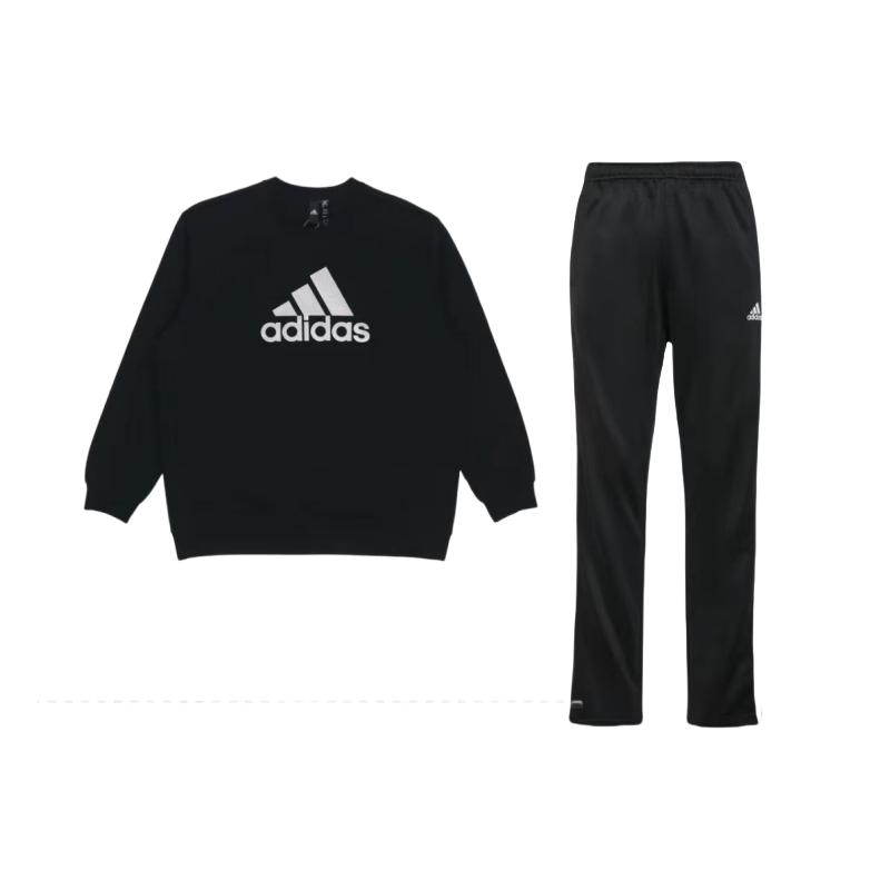 

Повседневный свитер с круглым вырезом и принтом логотипа Adidas с длинным рукавом в американском стиле, эластичные полосатые брюки, комплект со свитшотом TR30PR-BW+HM2960 L