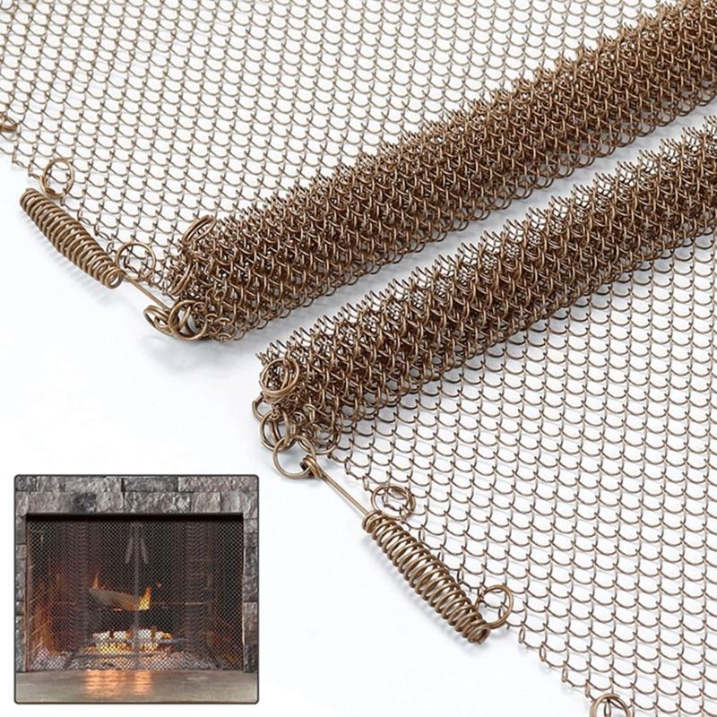 Fireplaces Mesh Screen Curtain Heat Resistant Fireplaces Spark Guards Curtain Fireplaces Replacement Mesh Curtain