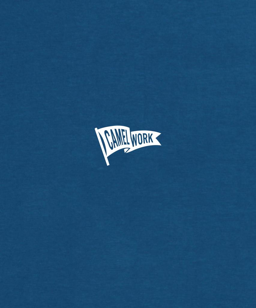 CAMEL WORK Flag Logo Short Sleeve T-Shirt (Blue Green)