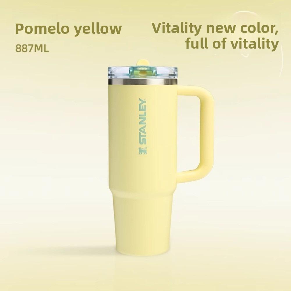 STANLEY Jumbo Straw Cup Pro Office & Car Use Large Capacity Insulated Water Bottle 887ml жёлтый