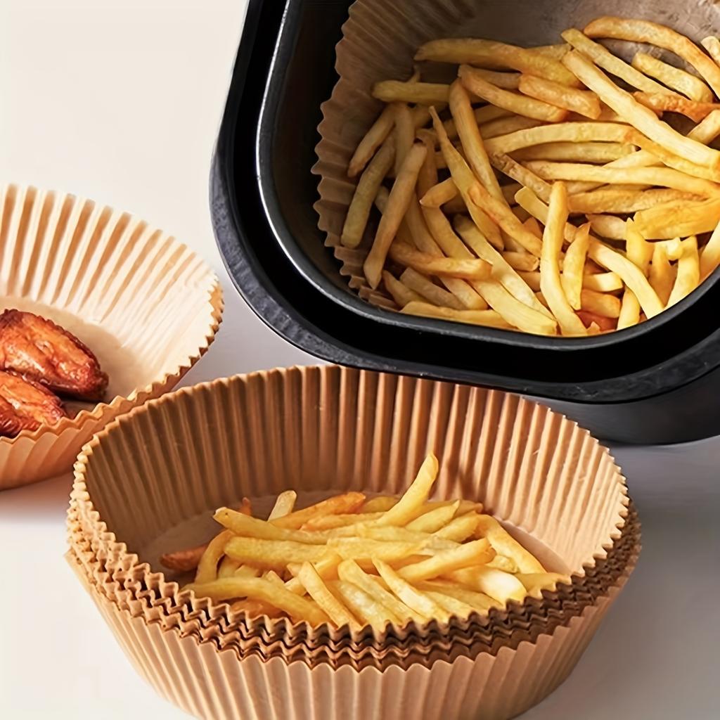 50/100pcs  Air Fryer Non-Stick Liners - Disposable, Oil & Water-Resistant Parchment Paper - Essential Kitchen Accessory for Healthy Cooking,