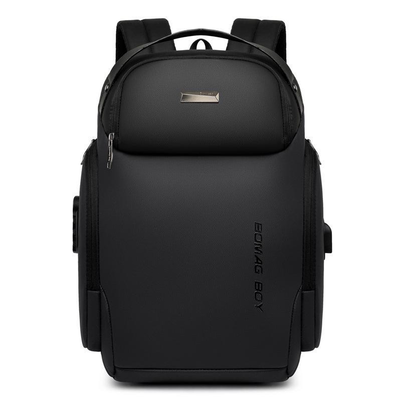 

Мужской модный рюкзак для ноутбука большой вместимости - однотонный, повседневный, легкий, идеально подходит для деловых поездок и учебы чёрный