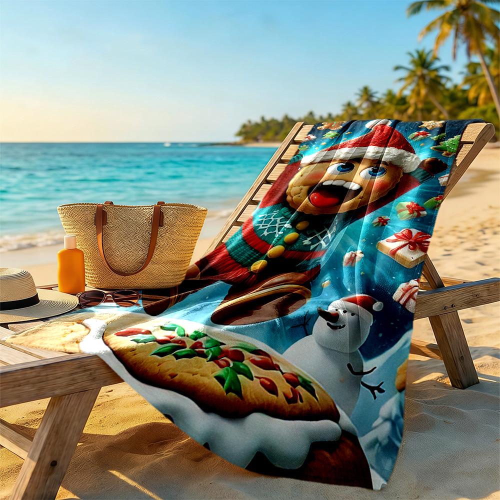 Serviette de plage de Noël Haute Absorption & Séchage Rapide Confortable Légère