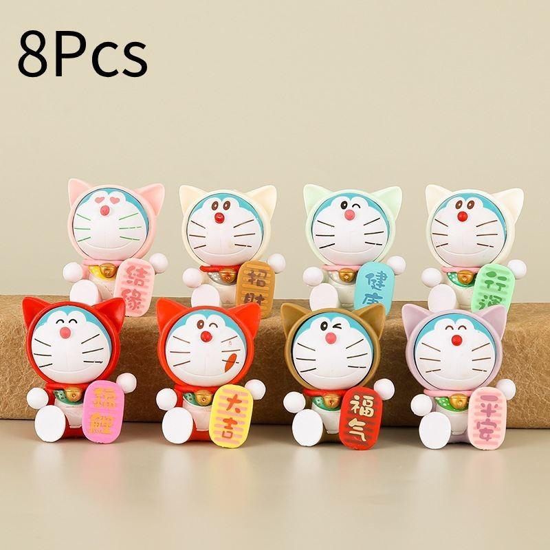 Adorable Lucky Fortune Cat Figurine Set Pvc Cute Cartoon Collectible Toy 7cm