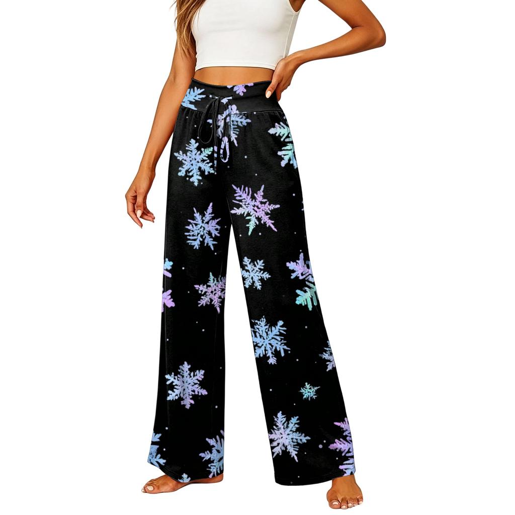 Women's Elastic Waist Casual Straight Leg Pants with Pockets for Everyday Wear